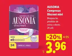 Lidl Ausonia compresas discreet mini oferta