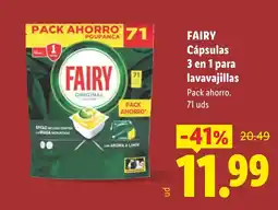 Lidl Fairy cápsulas 3 en 1 para lavavajillas oferta