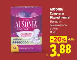 Lidl Ausonia compresas discreet normal oferta