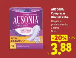 Lidl Ausonia compresas discreet extra oferta