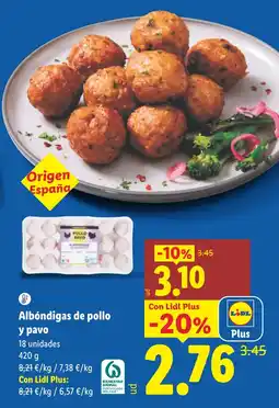 Lidl Lidl Albóndigas de pollo y pavo oferta