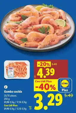 Lidl Gamba cocida oferta