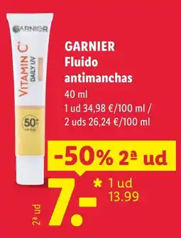 Lidl Garnier Fluido antimanchas oferta