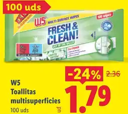 Lidl W5 toallitas multisuperficies oferta