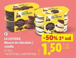 Lidl La Lechera Mousse de chocolate / vainilla oferta
