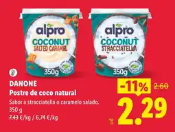 Lidl Danone postre de coco natural oferta