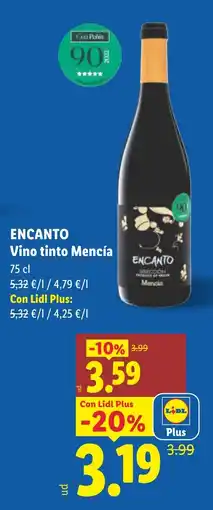 Lidl Encanto vino tinto mencía oferta