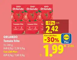 Lidl Orlando Tomate frito oferta