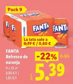 Lidl Fanta refresco de naranja oferta
