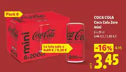Lidl Coca Cola Coca Cola Zero mini oferta