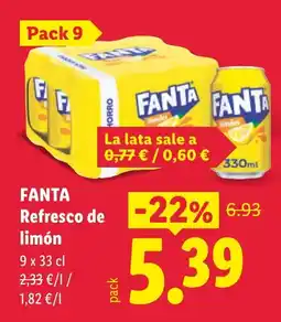 Lidl Fanta refresco de limón oferta