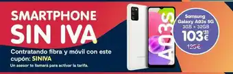 Phone House Smartphone sin iva samsung galaxy a03s 5g 3gb + 32gb '31 103 125€ contratando fibra y móvil con este cupón: siniva un a oferta