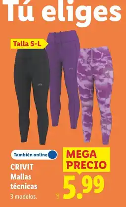 Lidl CRIVIT Mallas técnicas oferta