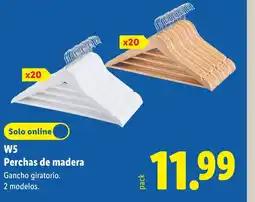 Lidl W5 Perchas de madera oferta