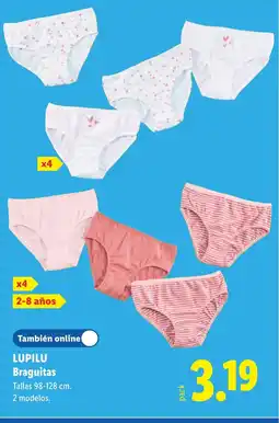 Lidl LUPILU Braguitas oferta