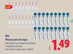 Lidl W5 Pinzas para la ropa oferta