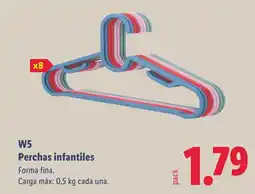 Lidl W5 Perchas infantiles oferta