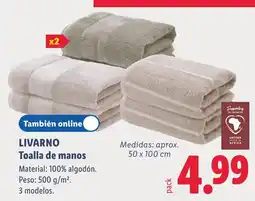 Lidl LIVARNO Toalla de manos oferta