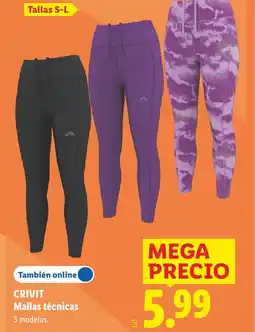 Lidl CRIVIT Mallas técnicas oferta