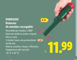 Lidl PARKSIDE Detector de metales recargable oferta