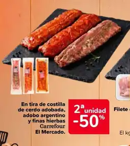 Carrefour CARREFOUR EL MERCADO En tira de costilla de cerdo adobada adobo argentino y finas hierbas oferta