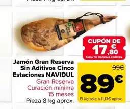 Carrefour NAVIDUL Jamón Gran Reserva Sin Aditivos Cinco Estaciones oferta