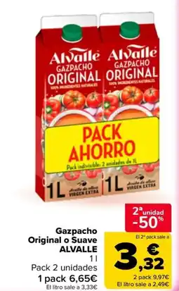 Carrefour ALVALLE Gazpacho Original o Suave oferta