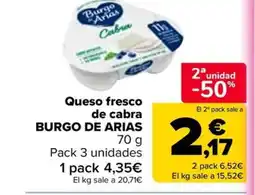 Carrefour BURGO DE ARIAS Queso fresco de cabra oferta