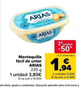 Carrefour ARIAS Mantequilla fácil de untar oferta