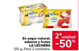 Carrefour Market LA LECHERA En yogur natural, sabores y frutas oferta