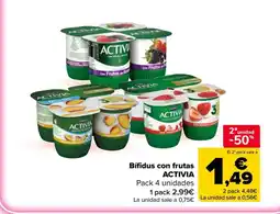Carrefour Market ACTIVIA Bífidus con frutas oferta