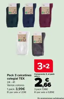 Carrefour TEX calcetines colegial oferta