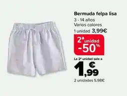Carrefour Bermuda felpa lisa oferta