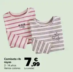 Carrefour Camiseta rib rayas oferta