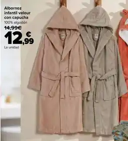 Carrefour Albornoz infantil velour con capucha oferta