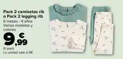 Carrefour Pack 2 camisetas rib o Pack 2 legging rib oferta