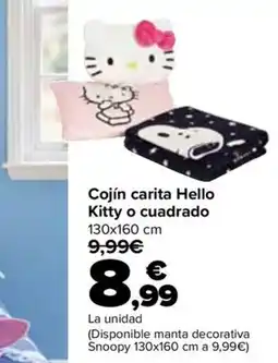 Carrefour Hello Kitty cojín carita o cuadrado oferta