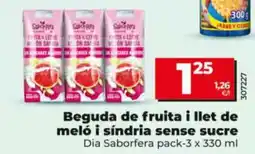 Maxi Dia Dia Saborfera beguda de fruita i llet de meló i síndria sense sucre oferta
