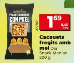Maxi Dia Snack Maniac cacauets fregits amb mel oferta