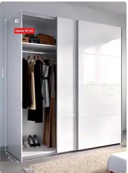 Bauhaus Armarios roperos con puerta corredera 2 barras perchas y 2 balda interiores oferta