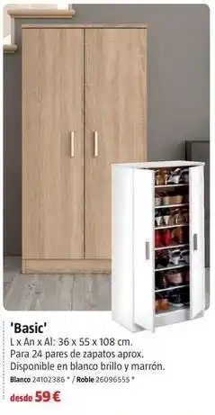 Bauhaus Zapateros con espejo frontal 'basic' oferta