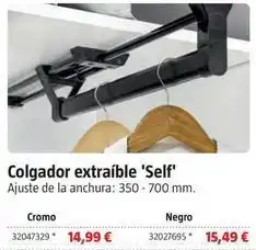 Bauhaus Emuca - colgador extraible 'self' oferta