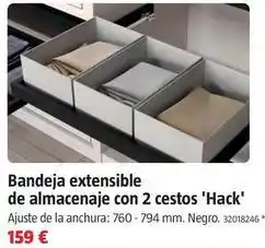 Bauhaus Emuca - bandeja extensible de almacenaje con cestas 'hack' oferta