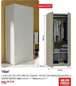 Bauhaus Armarios roperos con puerta abatible 'tibet' oferta