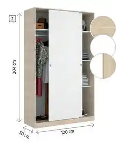 Bauhaus Armarios roperos con puerta corredera 2 barras perchas y 2 baldas oferta