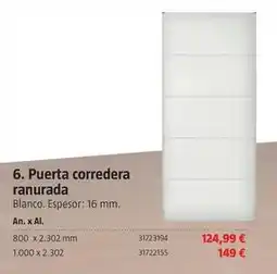 Bauhaus Puerta corredera ranurada oferta