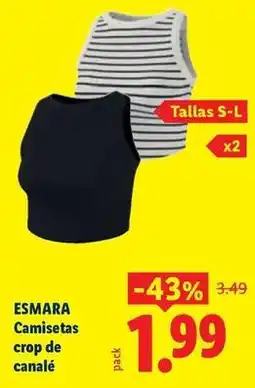 Ocine Esmara - camisetas crop de canalé oferta