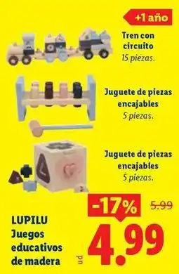 Ocine Lupilu - juegos educativos de madera oferta
