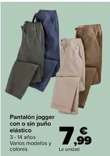 Carrefour Tex - pantalon jogger con o sin puno elastico oferta