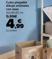 Carrefour Tex home - cubo plegable dibujo animales con asas oferta